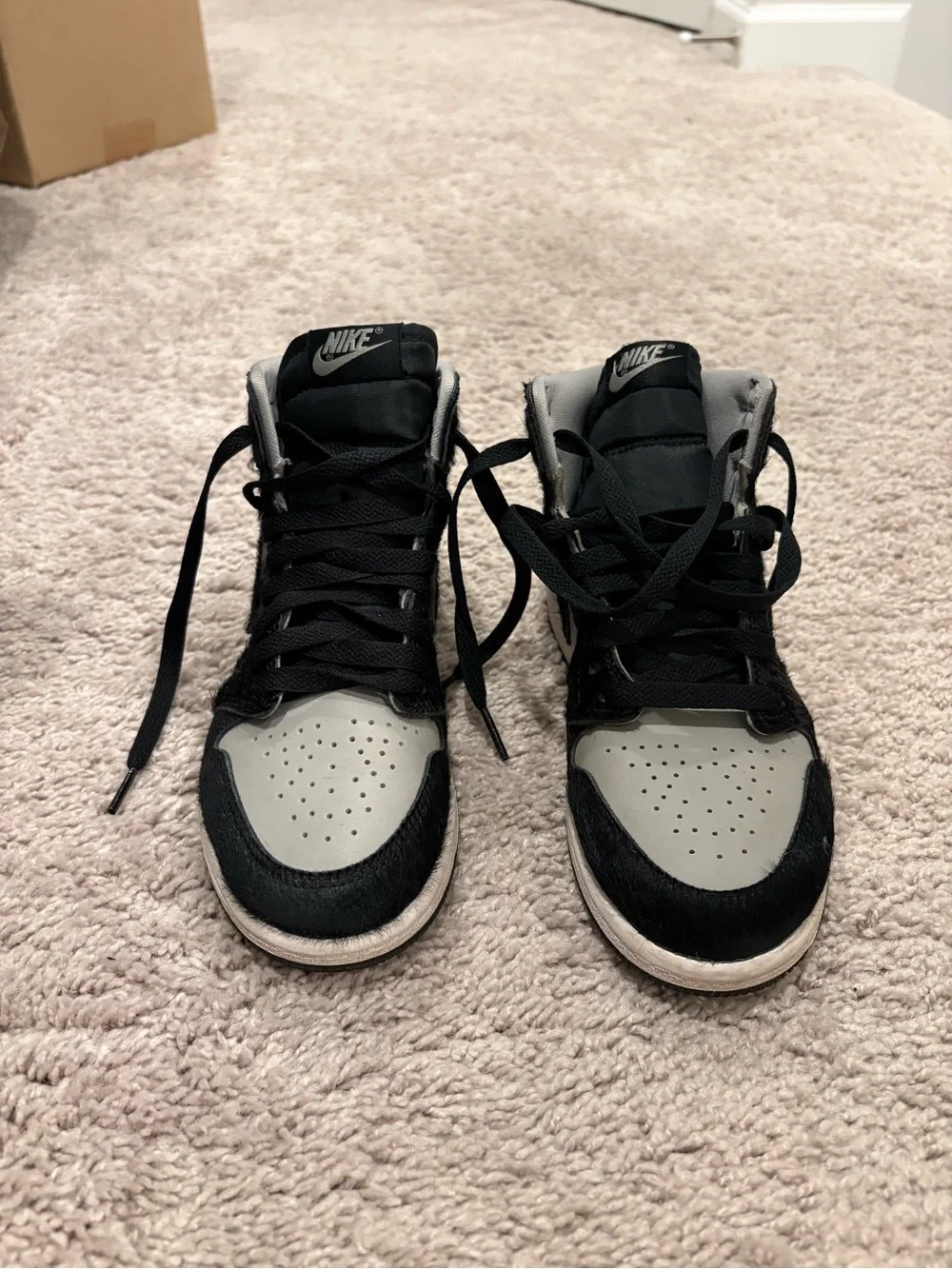 Jordan 1 Mid Black and Gray Men's Sneakers